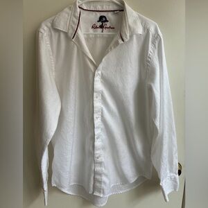 Robert Graham Elegant White Button Down Floral Shirt